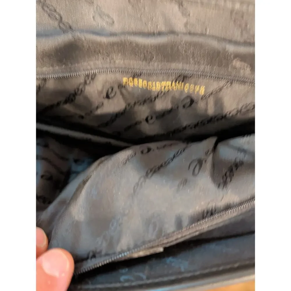 Vintage Porland Ballistic Nylon Briefcase Black Leather Flap Messenger Laptop...